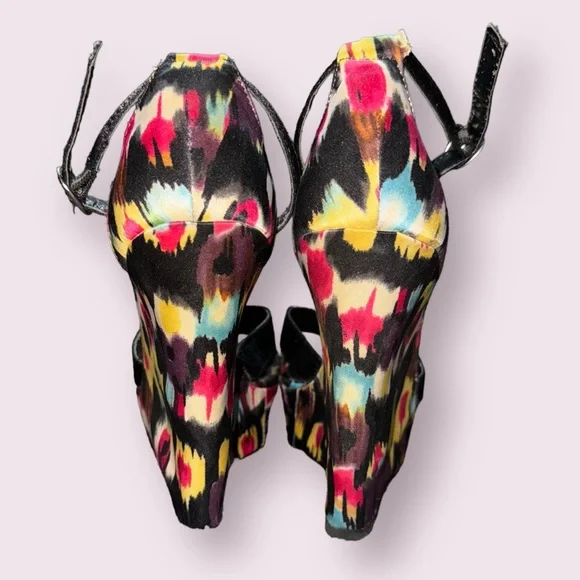 Charlotte Rose Multicolor Wedge Platform Heels - Picture 5 of 6